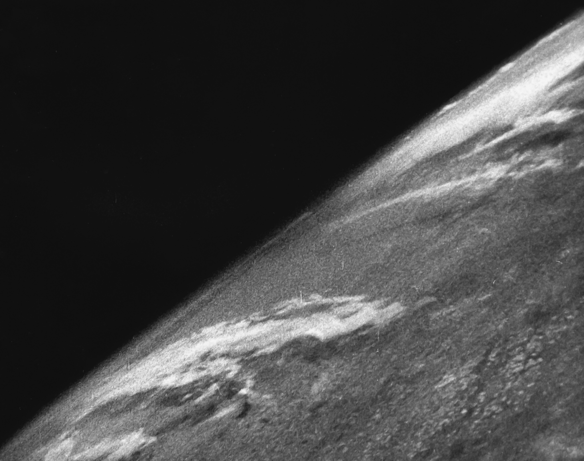  Primeras imágenes de la Tierra desde el espacio. Fuente: White Sands Missile Range/Applied Physics Laboratory.