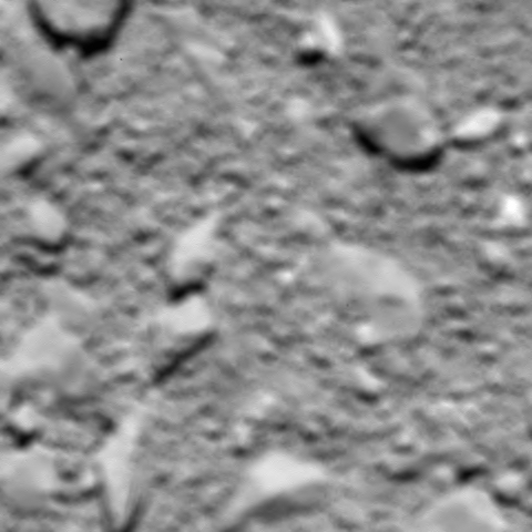 La última imagen de la misión.  Fuente: ESA/Rosetta/MPS for OSIRIS  Team MPS/UPD/LAM/IAA/SSO/INTA /UPM  /DASP/IDA