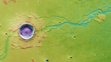 Región de Marte conocida como Hephaestus Fossae tomada por la misión Mars Express (ESA). ESA/DLR/FU Berlin (G. Neukum)