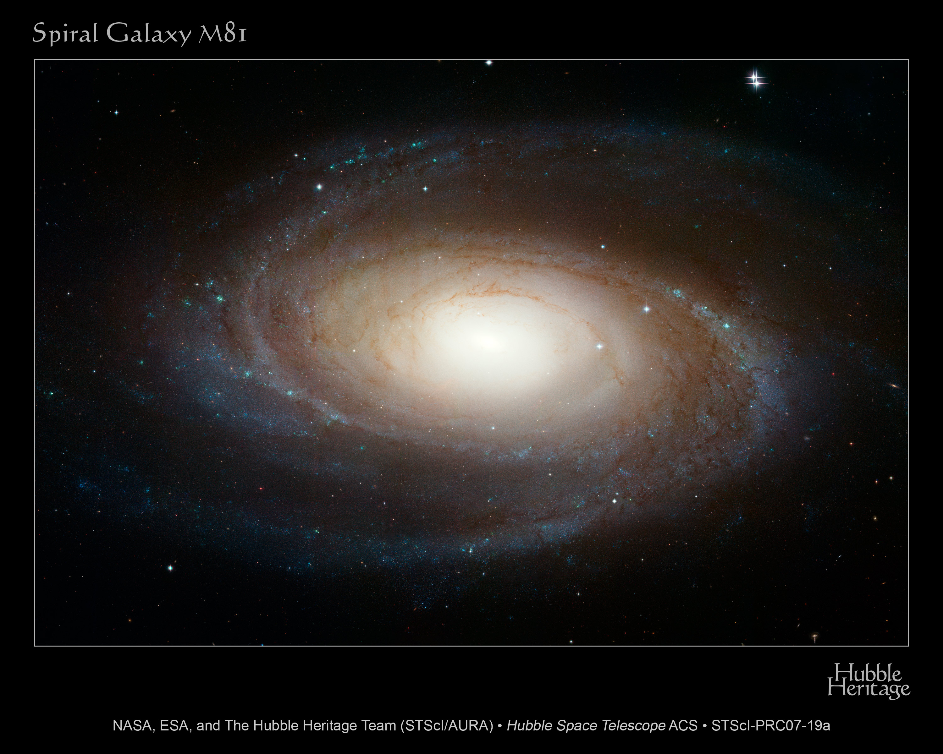 La galaxia M81. Fuente: NASA, ESA, and The Hubble Heritage Team (STScI/AURA).