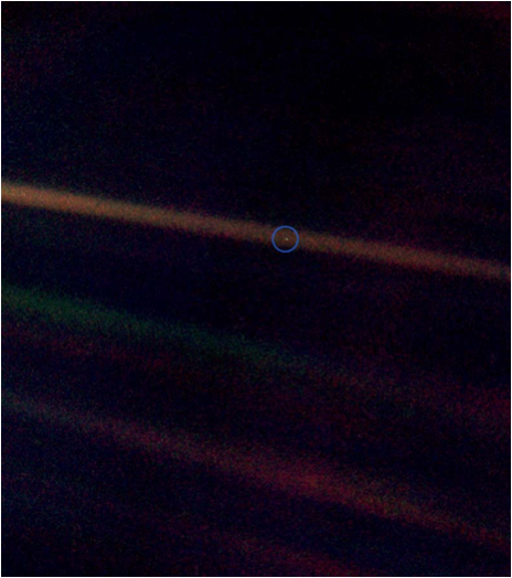  Imagen de la Tierra tomada por la sonda Voyager en 1990. NASA/JPL-Caltech